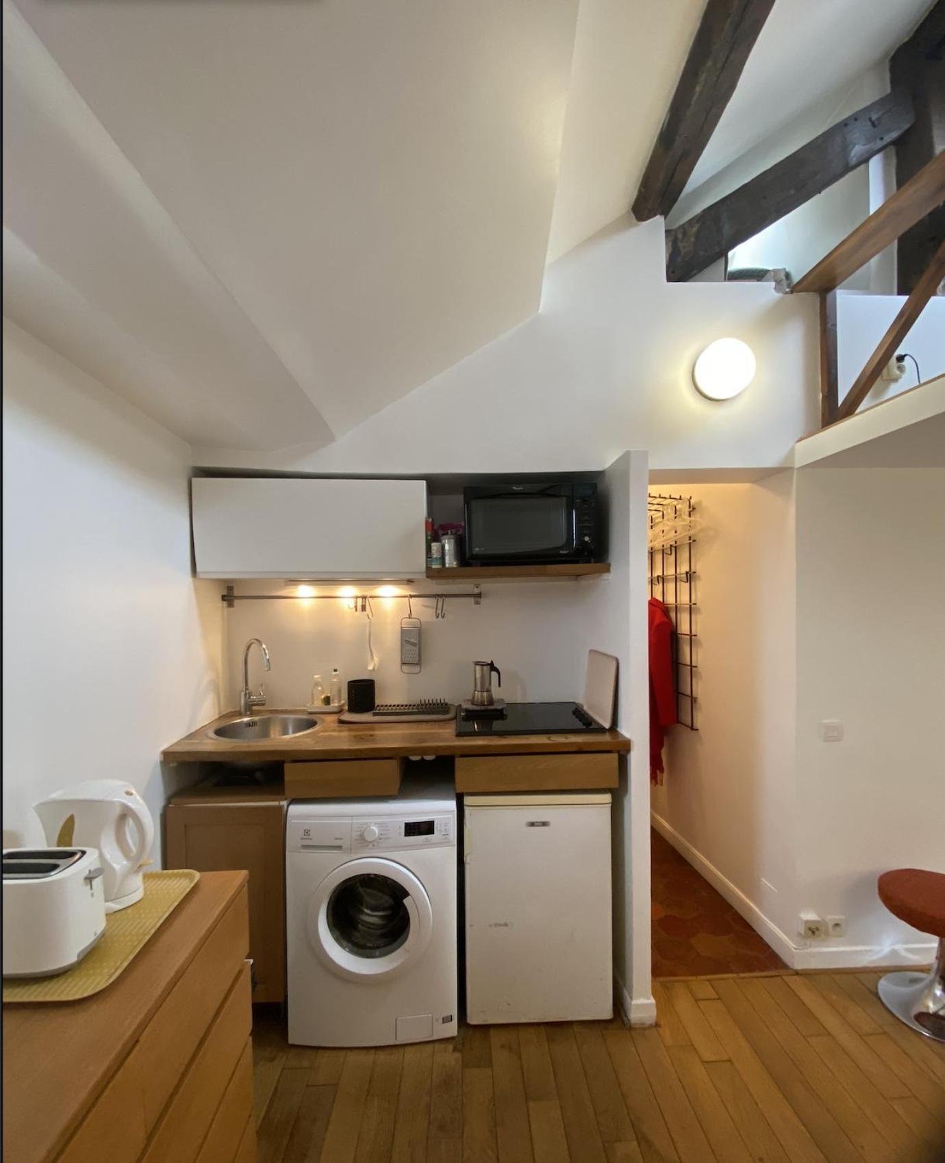 Marais Studio With Mezzanine Paris Bagian luar foto